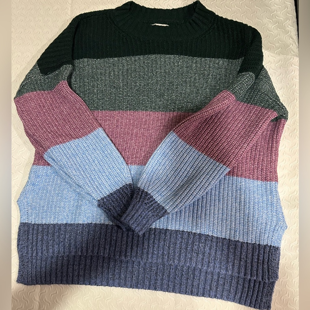 American Eagle XS Over size fit to Medium 
Multicolor Striped Sweater